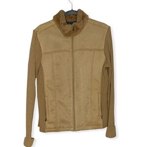 Lady Hathaway Faux Shearling and Knit Jacket